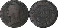 France 5 Centimes Dupré, Strasbourg, Cuivre, Gadoury:126a -