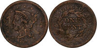France Cent Braided Hair, Philadelphie, Cuivre, KM:67 -