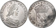France 1/4 Écu à la mèche courte Louis XIV, Paris, rose, Argent -