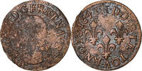 France Double Tournois Louis XIII, La Rochelle, Cuivre, Gadoury:12 -