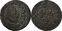 France Double Tournois Louis XIII, Lyon, Cuivre, Gadoury:9a -