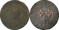 France Double Tournois Louis XIII, Troyes, Cuivre, Gadoury:11 -