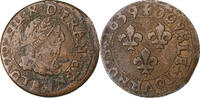 France Double Tournois Louis XIII, Cuivre, Gadoury:11 -
