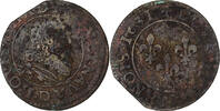 France Double Tournois Louis XIII, Lyon, Cuivre, Gadoury:9a -