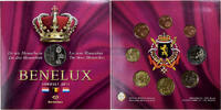 Benelux 3x 1 ct. - 2€ + Token Les 3 monarchies, BU -