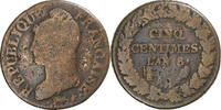 France 5 Centimes Dupré, Metz, Cuivre, Gadoury:126a, KM:460 -