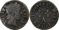 France Denier Tournois Louis XIV, Paris, Cuivre, Gadoury:70 -