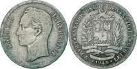 Venezuela Bolivar Philadelphie, Argent, KM:22a -