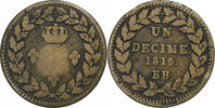 France Décime. Louis XVIII, Strasbourg, Cuivre, Gadoury:196d -