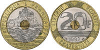 France 20 Francs Mont Saint Michel, Pessac, Bimetallic, Gadoury:871 -