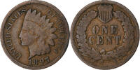 États-Unis Cent Indian Head, Philadelphie, Bronze, KM:90a -