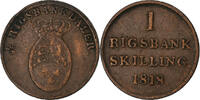 Danemark Rigsbankskilling Frederik VI, Copenhagen, Cuivre, KM:688 -