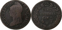 France 5 Centimes Directoire, Dupré, Lille, Cuivre, Gadoury:126 -