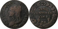 France 5 Centimes Dupré, Strasbourg, Cuivre, Gadoury:126 -