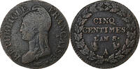 France 5 Centimes Dupré, Paris, Cuivre, Gadoury:126a -