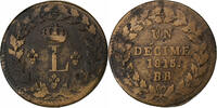 France Decime Louis XVIII, Strasbourg, Bronze, Gadoury:196 -