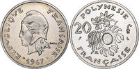 Polynésie française 20 Francs Paris, Nickel, KM:6 -