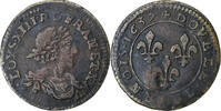 France Double Tournois Louis XIII, Feurs, Cuivre, Gadoury:11 -