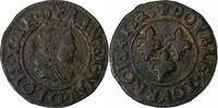 France Double Tournois Louis XIII, Riom, Cuivre, Gadoury:9 -