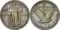 États-Unis Standing Liberty Quarter Philadelphie, Argent, KM:145 -