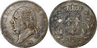 France 5 Francs Louis XVIII, Paris, Argent, Gadoury:614 -