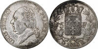 France 5 Francs Louis XVIII, Lyon, Argent, Gadoury:614 -