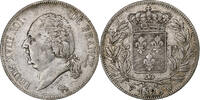 France 5 Francs Louis XVIII, Lille, Argent, Gadoury:614 -