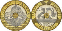 France 20 Francs Monnaie, Mont Saint Michel, Pessac, Bimétallique -