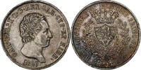 Royaume de Sardaigne 5 Lire Carlo Felice, Genoa, Argent, KM:116 -