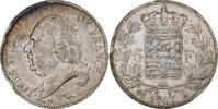 France 5 Francs Louis XVIII, Bordeaux, Argent, Gadoury:614 -