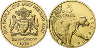 Guyana 5 Cents Franklin Mint, BE, Laiton, KM:38 -