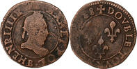 France Double Tournois Henri III, Rouen, Cuivre -