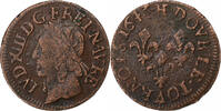 France Double Tournois Louis XIII, Corbeil, Cuivre -
