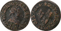France Double Tournois Louis XIII, Paris, Cuivre -