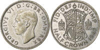 Grande-Bretagne 1/2 Crown George VI, British Royal Mint, Argent -
