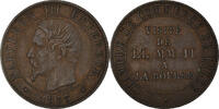 France 5 Centimes Monnaie, Napoleon III, Bourse, Lille, Bronze -