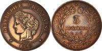 France 5 Centimes Monnaie, Cérès, Paris, Bronze, KM:821.1 -