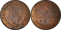 France 2 Centimes Monnaie, Cérès, Paris, Bronze, Gadoury:105 -