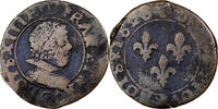 France Double Tournois Louis XIII, Poitiers, Cuivre -