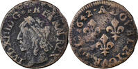 France Double Tournois Louis XIII, Paris, Cuivre -