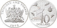 Trinité-et-Tobago 10 Dollars Elizabeth II, Franklin Mint, BE, Argent -