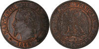 France 2 Centimes Monnaie, Napoleon III, Bordeaux, Bronze -