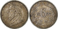 Afrique du Sud 6 Pence Kruger, Pretoria, Argent -