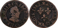 France Double Tournois Henri III, Paris, Cuivre -