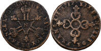 France 6 Deniers Louis XIV, Montpellier, Cuivre -