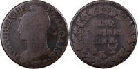 France 5 Centimes Dupré, Bordeaux, Cuivre -