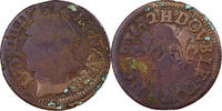 France Double Tournois Louis XIII, La Rochelle, Cuivre -
