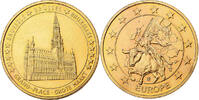 Belgique betaalpenning Europe, Brussels, Grand-Place, Gilt Bronze -