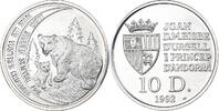 Andorre 10 Diners Ours brun, Singapore Mint, BE, Argent -