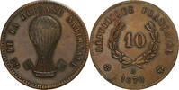 France 10 Centimes Ballon monté, Paris, Épreuve, Bronze -